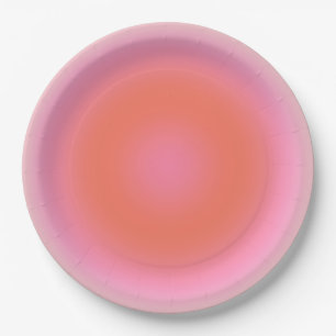 Les Couleurs 04 Neutral Pink And Orange Gradient Paper Plates