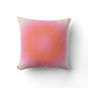Les Couleurs 04 Neutral Pink And Orange Gradient Throw Pillow