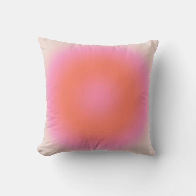 Les Couleurs 04 Neutral Pink And Orange Gradient Throw Pillow (Front)