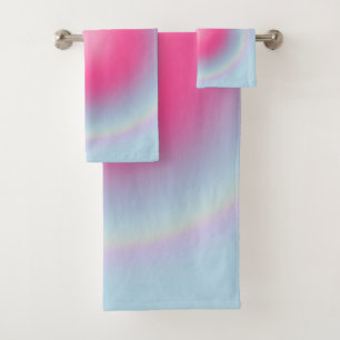 Les Couleurs 08 Gradient Pink And Blue Aura Bath Towel Set
