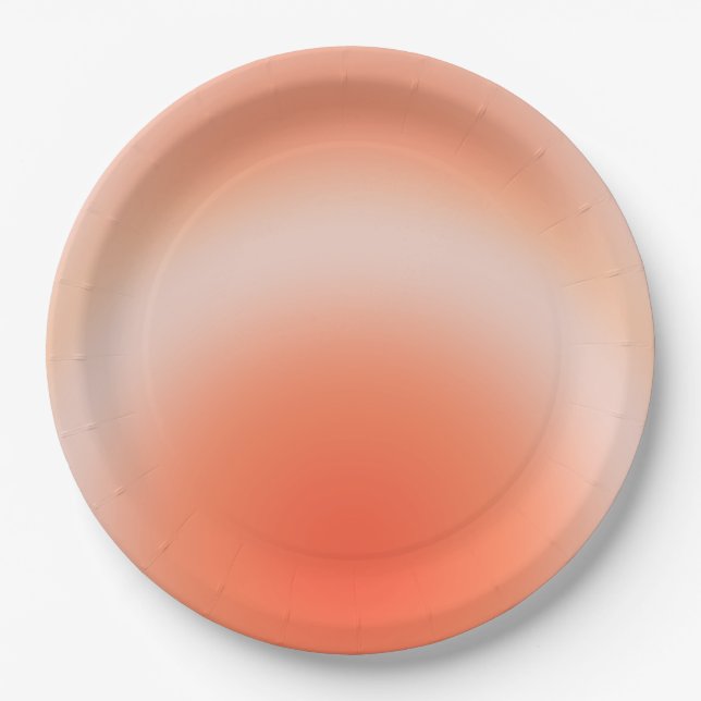Les Couleurs 09 Orange Gradient Aura Paper Plates (Front)