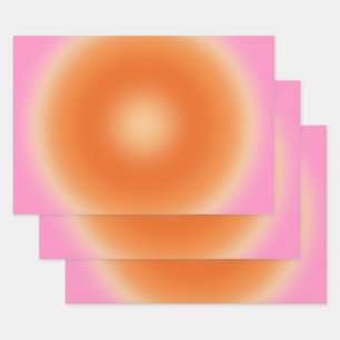 Les Couleurs 11 Pink And Orange Gradient Wrapping Paper Sheets