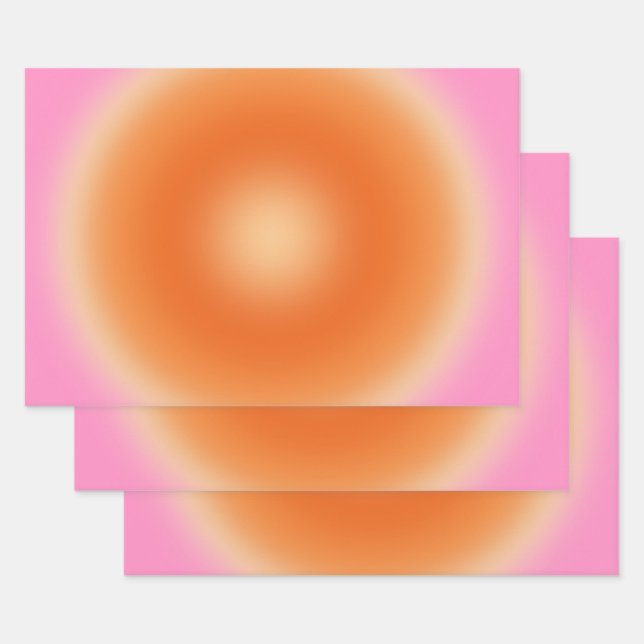 Les Couleurs 11 Pink And Orange Gradient Wrapping Paper Sheets (Set)
