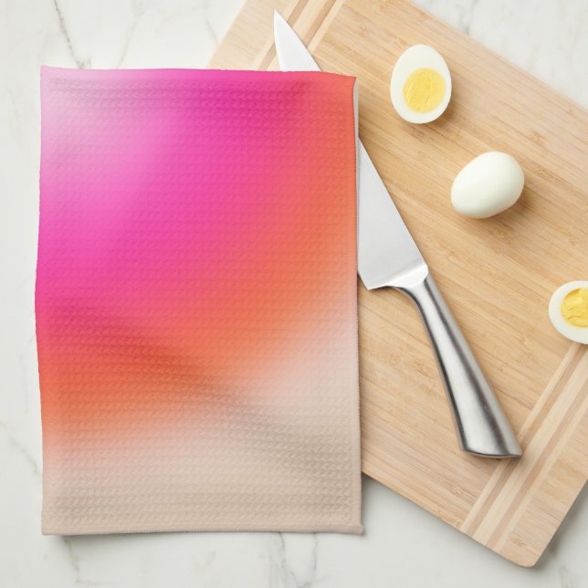 Les Couleurs 12 Orange And Pink Gradient Kitchen Towel (Quarter Fold)