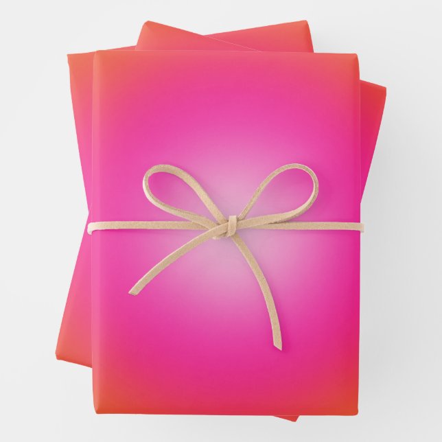 Les Couleurs 12 Orange And Pink Gradient Wrapping Paper Sheets (In situ)
