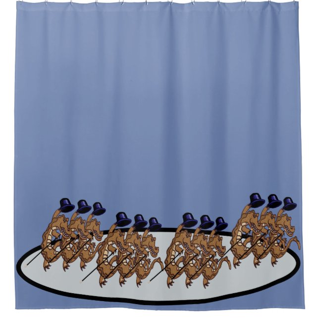 "Les Crocs" Crocodile chorus line Shower Curtain (Front)