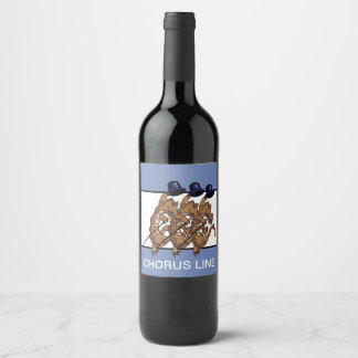 "Les Crocs" Crocodile tap dancing chorus line Wine Label