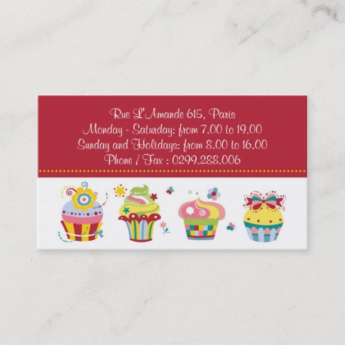 Les Cupcakes - Bakery Business Cards