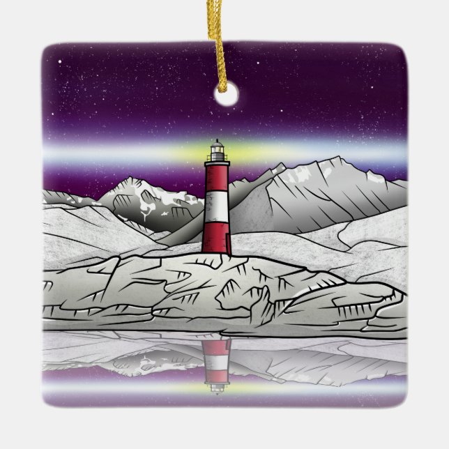 Les Eclaireurs Lighthouse Argentina Ceramic Ornament (Front)