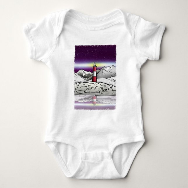 Les Eclaireurs Lighthouse Argentina Landscape Baby Bodysuit (Front)