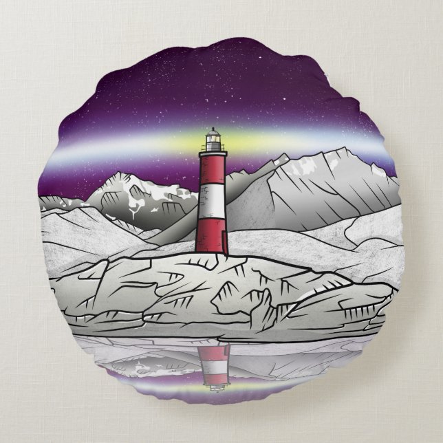Les Eclaireurs Lighthouse Beagle Channel Round Pillow (Back)