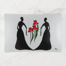 Les Femmes Black and Gray Trinket Tray