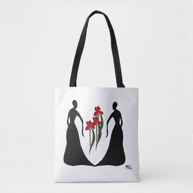 Les Femmes Bold Red Irises Personalized Tote Bag (Front)