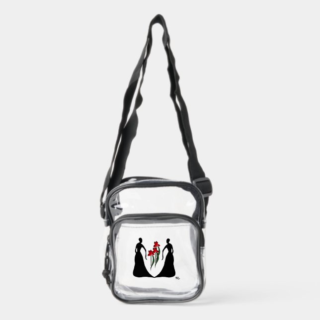 Les Femmes Bold with Red Irises Cross Body Bag (Front)