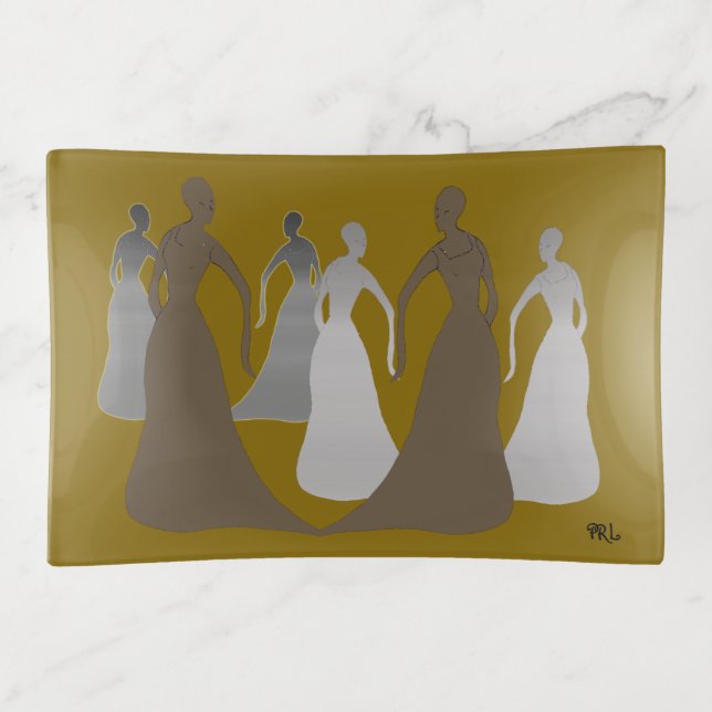 Les Femmes Brown Trinket Tray (Front)