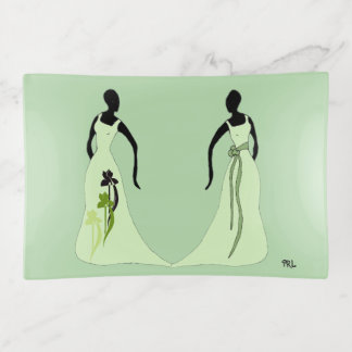 Les Femmes Mint Green Trinket Tray