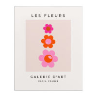 Les Fleurs 01 Retro Floral Pink And Orange Flowers