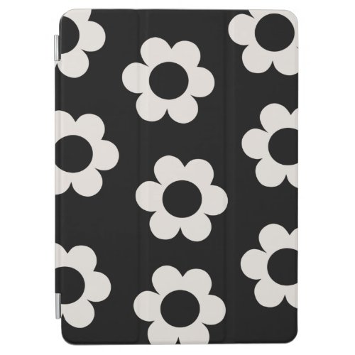 Les Fleurs 02 Black And White Floral Retro Flowers iPad Air Cover