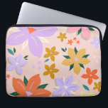 Les Fleurs 04 Retro Colorful Floral Laptop Sleeve<br><div class="desc">Abstract Retro Floral Print - Les Fleurs.</div>