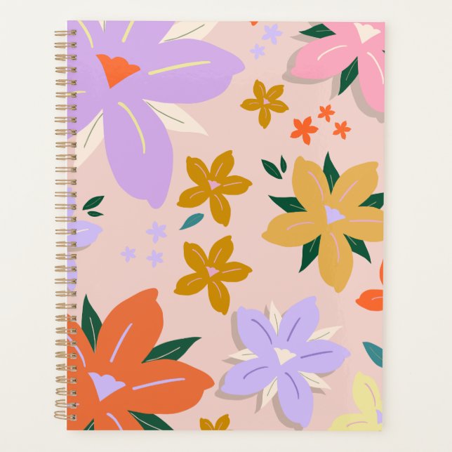Les Fleurs 04 Retro Colorful Floral Planner (Front)