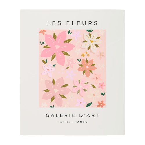 Les Fleurs 05 Floral Pattern Blush Pink Flowers Metal Print