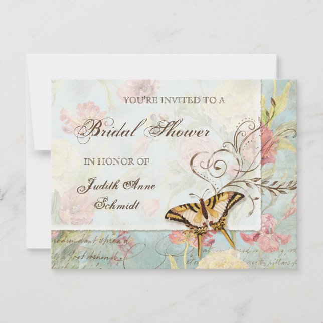 Les Fleurs Peony Rose Tulip Floral Flowers Wedding Invitation (Front)