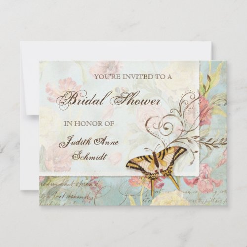Les Fleurs Peony Rose Tulip Floral Flowers Wedding Personalized Invite
