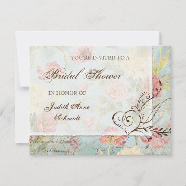 Les Fleurs Peony Rose Tulip Floral Flowers Wedding Invitation (Front)