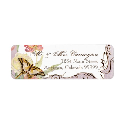 Les Fleurs Peony Rose Tulip Floral Flowers Wedding Label