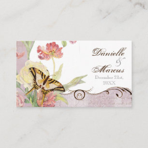 Les Fleurs Peony Rose Tulip Floral Flowers Wedding Place Card