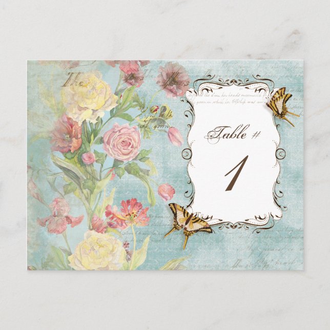 Les Fleurs Peony Rose Tulip Floral Flowers Wedding Postcard (Front)