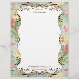 Les Fleurs Peony Rose Tulip Floral Stationery