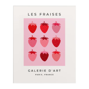 Les Fraises 01 Pink And Red Preppy Strawberries Acrylic Print