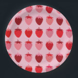 Les Fraises 01 Pink And Red Preppy Strawberries Paper Plates<br><div class="desc">Abstract Retro Fruit - Les Fraises - Pink And Red - Preppy Aesthetic.</div>