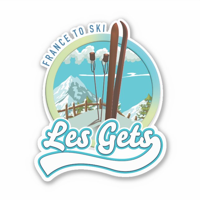 Les Gets france ski logo Sticker (Front)