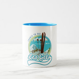Les Gets france ski logo Two-Tone Coffee Mug