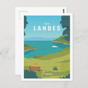 Les Landes France Famous Travel Place Illustration Postcard