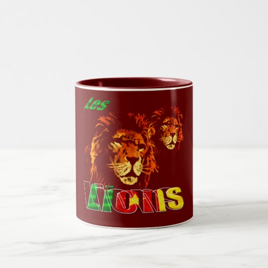 Les Lions Cameroun 2010 Cameroonian gifts Two-Tone Coffee Mug