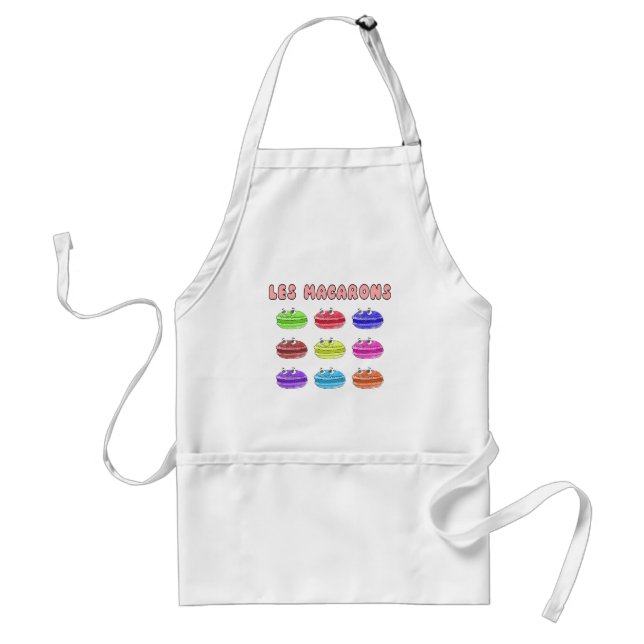 Les Macarons Cute Cartoon Adult Apron (Front)