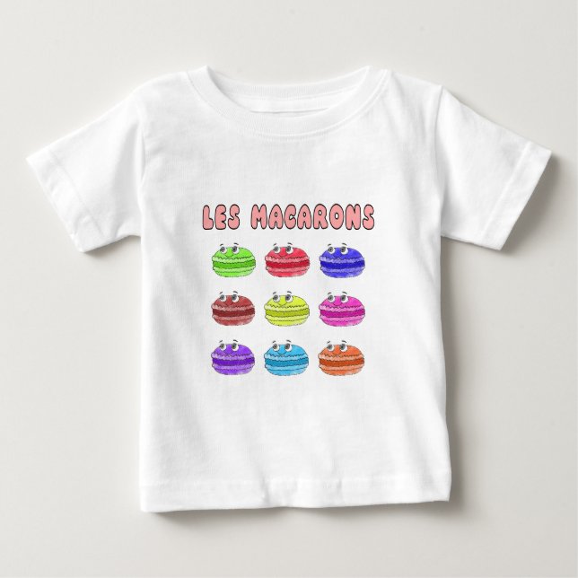 Les Macarons Cute Cartoon Baby T-Shirt (Front)