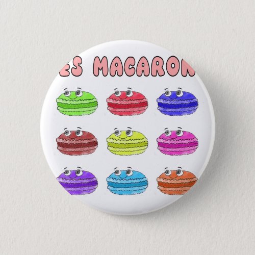 Les Macarons Cute Cartoon Button