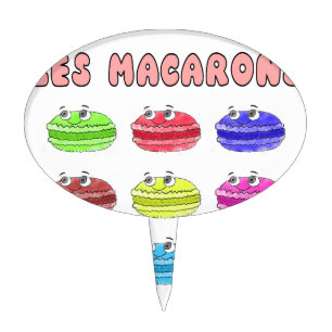 Les Macarons Cute Cartoon Cake Topper