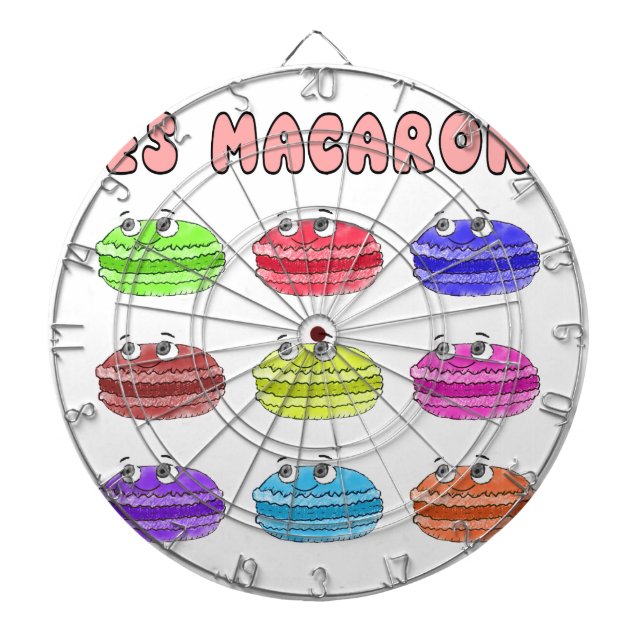 Les Macarons Cute Cartoon Dart Board (Front)