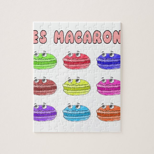 Les Macarons Cute Cartoon Jigsaw Puzzle (Vertical)
