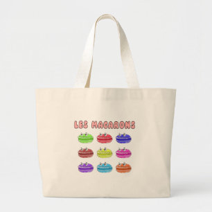 Les Macarons Cute Cartoon Large Tote Bag