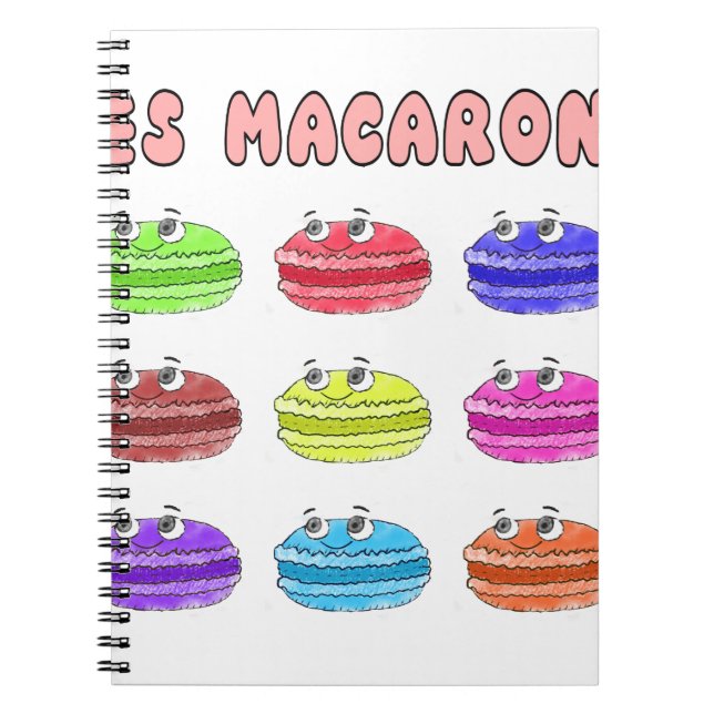 Les Macarons Cute Cartoon Notebook (Front)