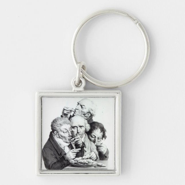 Les Mangeurs d'Huitres, 1825 Keychain (Front)