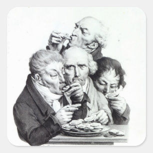 Les Mangeurs d'Huitres, 1825 Square Sticker