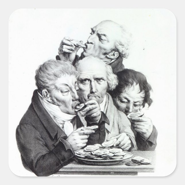 Les Mangeurs d'Huitres, 1825 Square Sticker (Front)