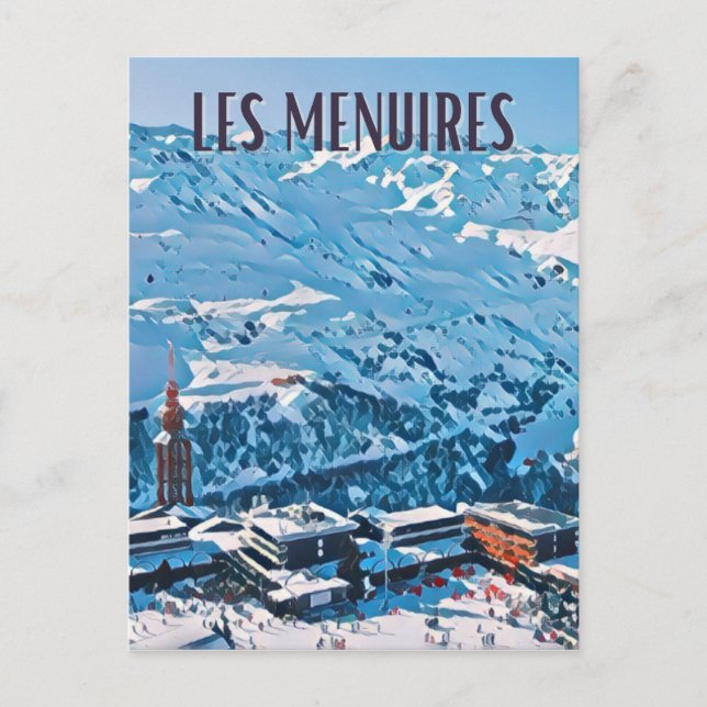 Les Menuires Ski Resort Postcard (Front)
